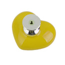 Heart Shaped Ceramic Door Drawer Bin Handle Pull Knob Hardware Yellow 38mm S
