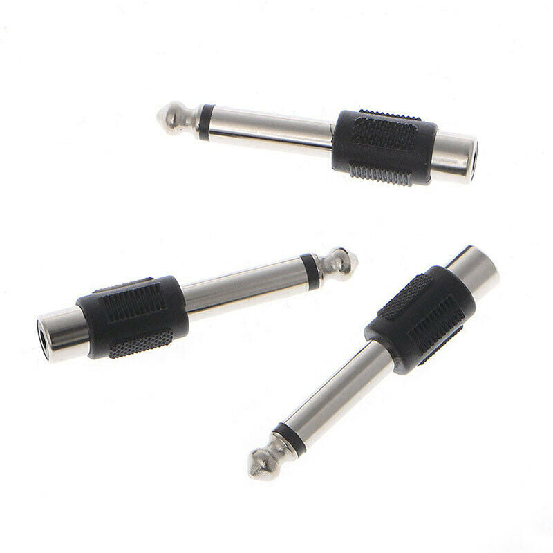 10 Pcs RCA Female Jack To 6.35mm 1/4" Male Mono Plug Audio Adapter Connector ME