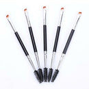 Eyebrow Brush Dual-ended Duo Brow Eyeliner Angled Cut Spoolie Brush Makeup Z1Z4
