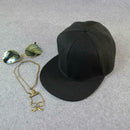 Unisex Men's Hip-Hop adjustable Snapback Hats Baseball Cap Black