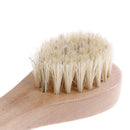 Natural Bristles Dry Face Cleansing Brush Facial Exfoliator Bamboo Handle Wash3c