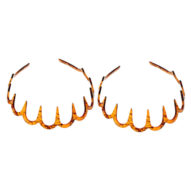 2set Deep Teeth Headband Wave Hair Hoop Girls Beach Travel Hair Decor 11cm