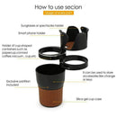 Car Multi Cup Holder Multifunctional Organiser 4 in 1 Bottle Insert for Dri
