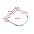 New 8x70mm 316 SS Round Arch Locking Pin Safety Coupler Pin Yacht Hardware