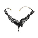 Black Lace Butterfly Choker Victorian Steampunk Gothic Collar Necklace