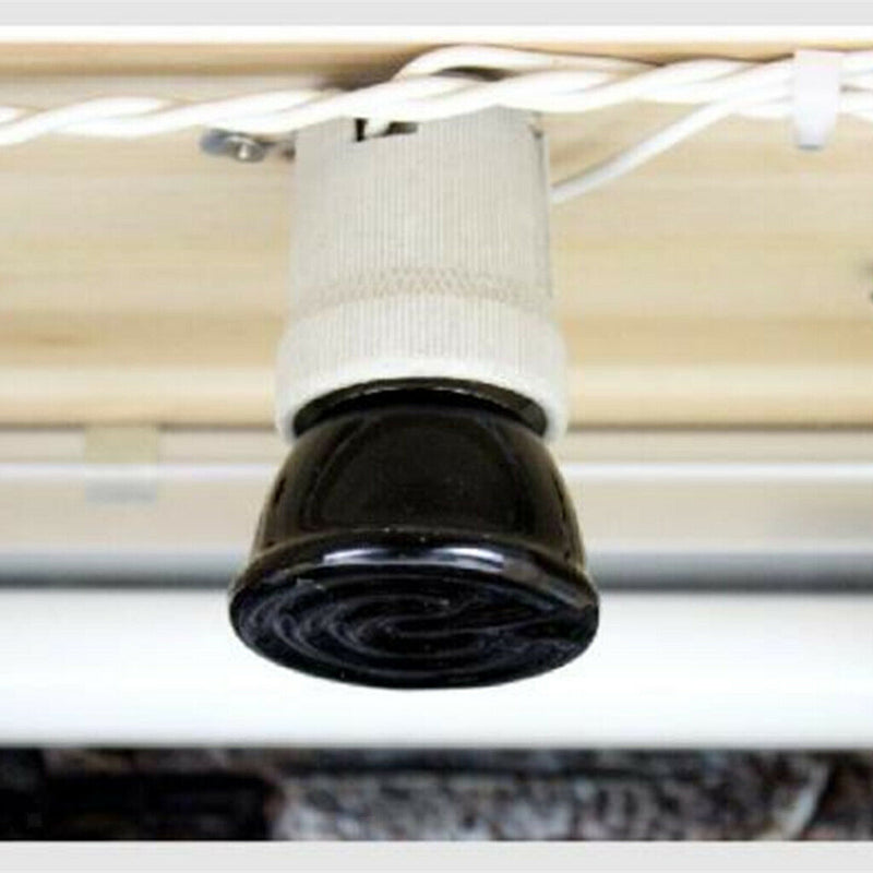 E27 Reptile Lamp Holder & 100W Ceramic Infrared Light Bulb Pet Basking Light