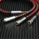 3.5mm Male to 3 Female Audio Splitter Cable Headphone Microphone AUX Cord A