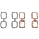 Fashion Shiny Geometric Pendant Earrings Luxury Square Rhinestone Earrings