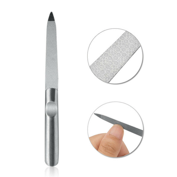 Double Sides Nail Art File Stainless Steel Buffer Manicure Pedicure Tool