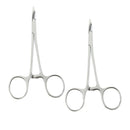 2 Pcs Dog Ear Cleaning Pliers Hair Clamp Tweezers Pet Forceps Curved Small