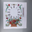 Flower Basket Clock Stamped Cross Stitch Kit DIY Needlework for Beginners
