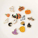 14pcs Enamel Alloy Mixed Halloween Series Bat Ghost Pendant Charms DIY Findings.