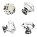 16 X LS-D3020 40MM Clear Crystal Glass Diamond Cut Door Knobs Kitchen Cabin