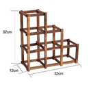 Foldable Charcoal color 6 Grid Wood Wine Holder Fashion Wine Rack Bar/Home/ F2R5
