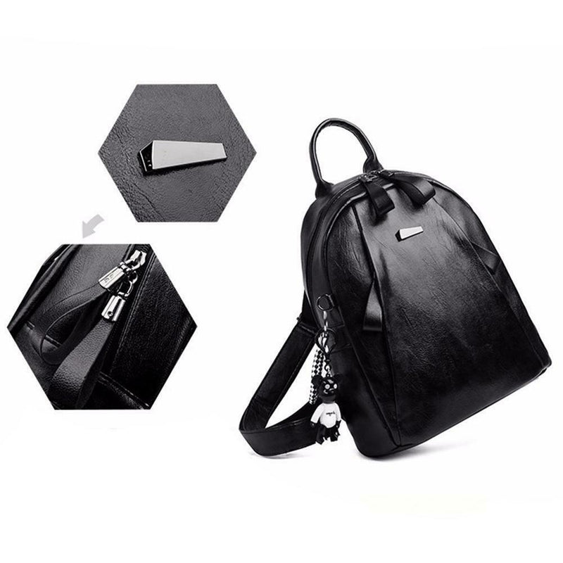 Fashion Women PU Leather Shoulder Bag Teenage Girl College Daypack Backpack