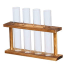 2x Crystal Glass 8 Test Tube Vase in Wooden Stand Flower Pots for Water Plant