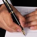 Stainless Steel Pen Student Office School Metal Ballpoint Pen Golden Clip