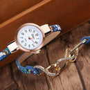 Douya Elegant Quartz Watch Women Rhinestone Bracelet Wristwatch (White)
