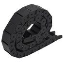 18mm x 37mm Black Flexible Semi Enclosed Cable Drag Chain 1M 39.4"