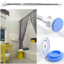 Quick-Fit Metal Extendable Telescopic Shower Curtain Rail Bath Pole Rod Spring