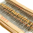1500PCS 1/4W Carbon Film Resistor Capacitor Assortment Kit 1-10M ohm 75 Values