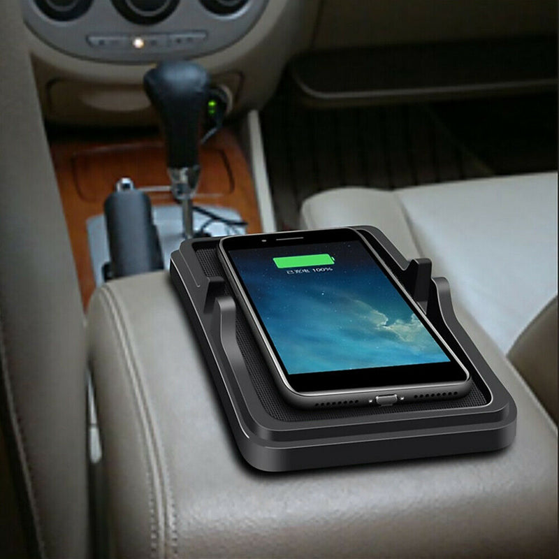 Qi Car Wireless Charger Charging Pad Dock Station Silicone Phone Holder Stand