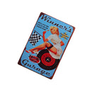 2x Shabby Chic Motor Metal Tin Sign Plaque Motor Themed Wall Art Poster