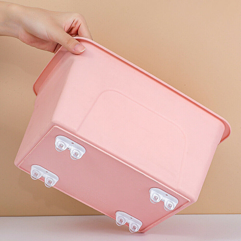 4pcs Storage Box Pulley Caster Self-Adhesive Unidirectional Wheel (White) A