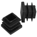 12 Pc 16mm x 16mm Square Striated Plastic Table End Plugs Inserted Tube