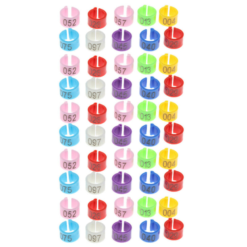 50x Birds Foot Rings Parrot Leg Bands Pigeons Identification Opening Foot Ring