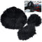 3 Black Wool Plush Warm Car Steering Wheel Cover Handbrake Gear Cover Cap Winter