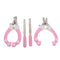 2 Sets of Stainless Steel Cat Dog Nail Clipper & Claw Grooming Trimmer Pink