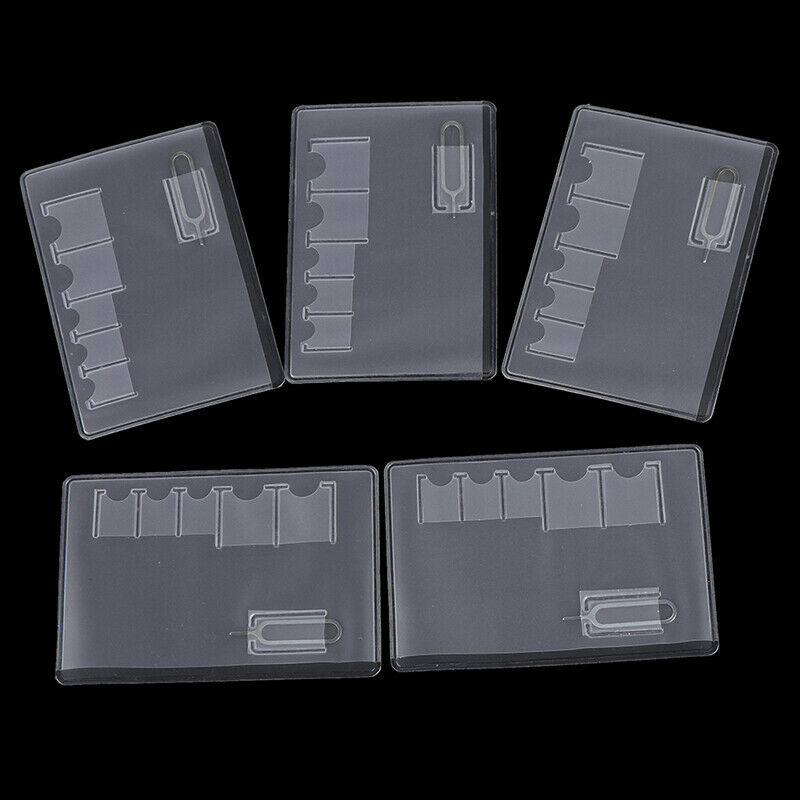 5x Universal Transparent Memory Card 6 Sim Card Holder Case Portable ProtectorOZ