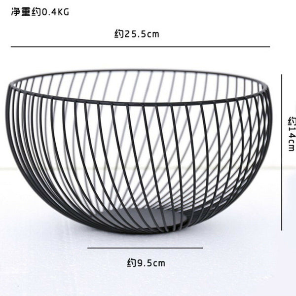 Fruit Basket Candy Cookie Snack Bowl Kitchen Vegetable Food Holder-Black