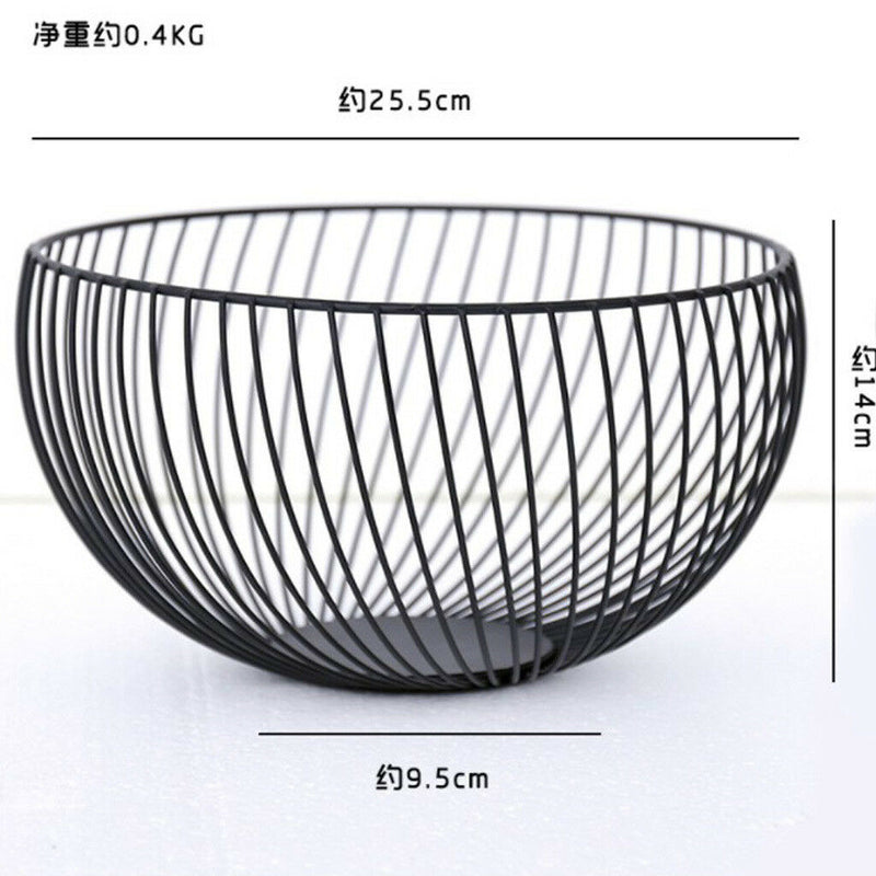 Fruit Basket Candy Cookie Snack Bowl Kitchen Vegetable Food Holder-Black