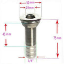 Standard Stainless Steel 3/4 Inch Boat Thru Hull Connector / Marine Fitting