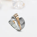 Creative Zircon Bow Cross Geometric Ring for Women Valentine Jewelry (7) A