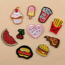 Set of 10Pcs Embroidery Pizza Chips Sew Iron on Patch Badge Bag Applique T4D5
