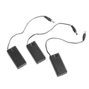 3Pcs 9V Battery Holder Case DC 5.5mmx2.1mm Plug ON/OFF Switch w Cap A6O4
