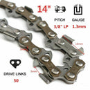 14 inch Chainsaw Chain Blade Wood Cutting Chainsaw Parts 50 Drive Links 3/8
