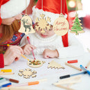 62 Pieces Christmas Wooden Ornaments Unfinished 6 Styles Wooden Cutouts with