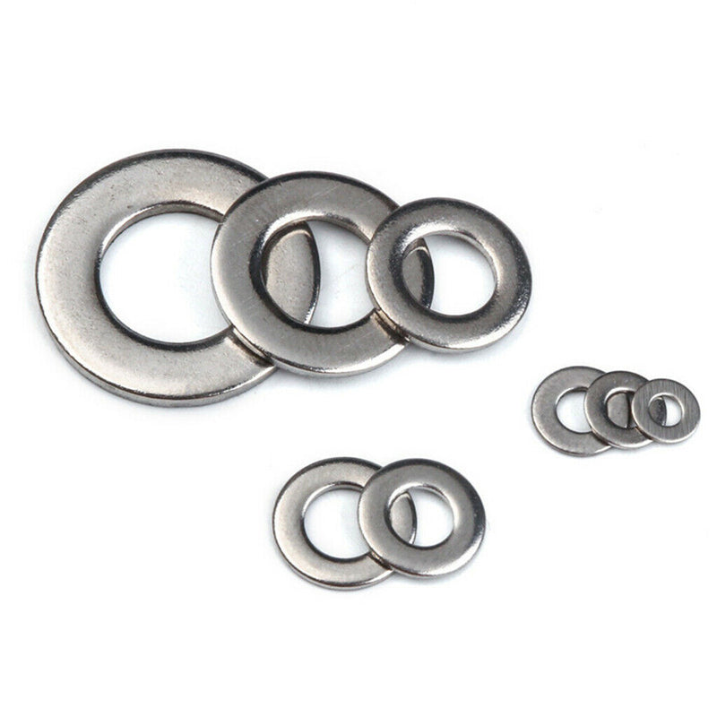 360Pcs Stainless Steel Flat Plain Round Washer Screw Gasket Assortment , M2 -M10