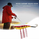 Plastic 25g Wood Shrimp Squid Hook Fishing Lure Hard Baits for Outdoor Tool