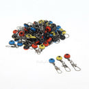 60pcs Fishing Tackle Running Ledger Zip Slider Beads Snap Links Swivels S/M/L