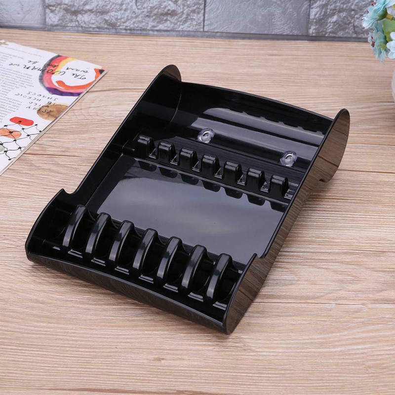 Hair Scissors Holder Rack Salon Barber Shears Stand Storage Tray Case Black YZI