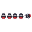 5 x Momentary SPST NO Red Round Cap Push Button Switch AC 6A/125V 3A/250V