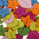 20g Heart Star Wooden Sewing Buttons for Kids Children Clothing Accessories