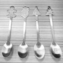 4PCS Christmas Stainless Steel Spoon Fashion Cartoon Coffee Spoon Life Home E6W1