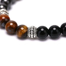 Natural Stone Bead Bracelet Tiger Eye Magic Hematite Obsidian Bangle Women