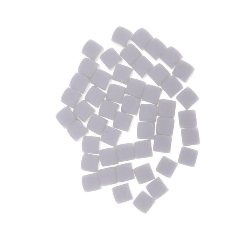 50pcs 1,2cm White Opaque Dice 6 Faces Acrylic Dice Game DIY White Table For MTG